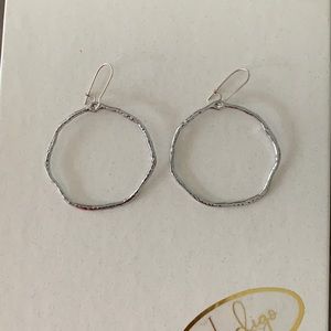 Silver hammered hoops
